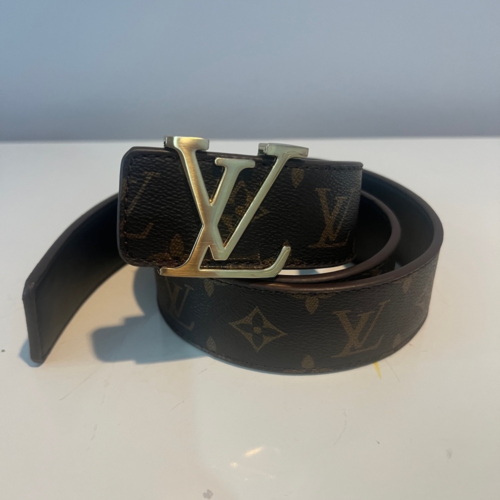 Louis Vuitton Brown and Gold Monogram Belt
